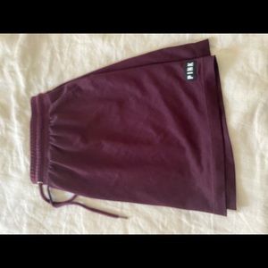 Burgundy double layer mesh athletic skirt. PINK brand, large